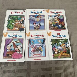 Disney Year Book 2004-2009 Walt Disney Scholastic White 6 HC Lot Kids Stories